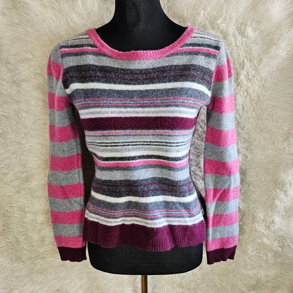 Artisan NY Women's Multi Colour Merino Wool Striped Sweater M - Picture 1 of 8